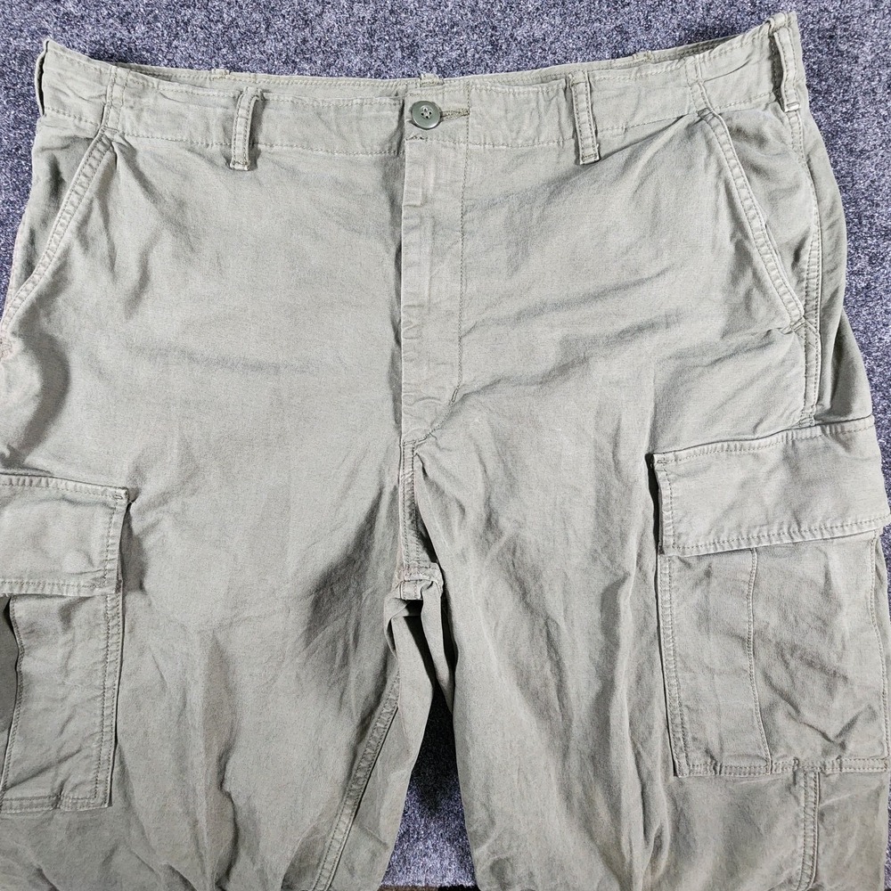 Uniqlo‎ Cargo Pants Men XL 37x30 Army Green Work Utility Military Wide Leg Baggy - Picture 2 of 10